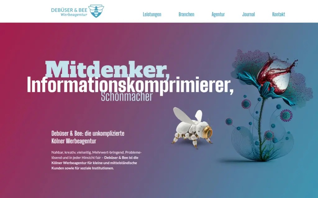dplusb.de – Startseite der Werbeagentur Debüser & Bee (Screenshot)